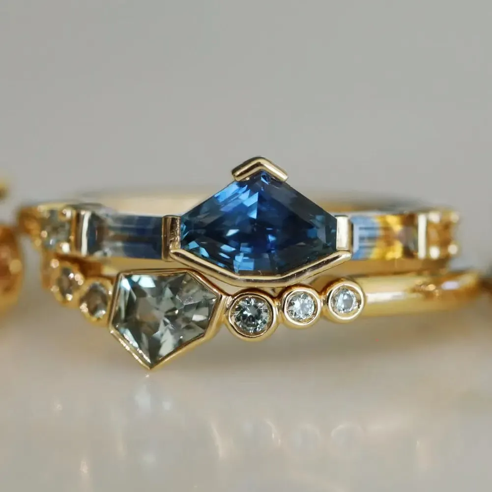 0.93ct Montana Sapphire Shield Linear Band sold by Marrow Fine product image thumbnail 2