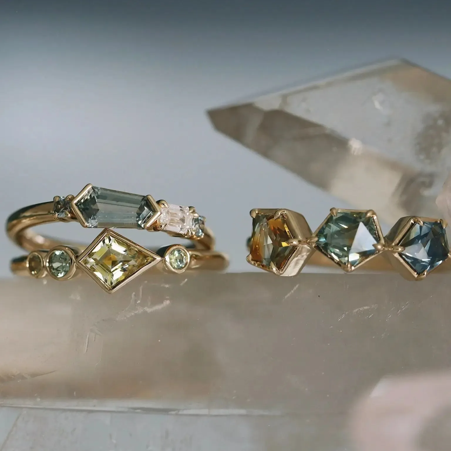 0.72ct Sapphire and Diamond Linear Band sold by Marrow Fine product image thumbnail 2