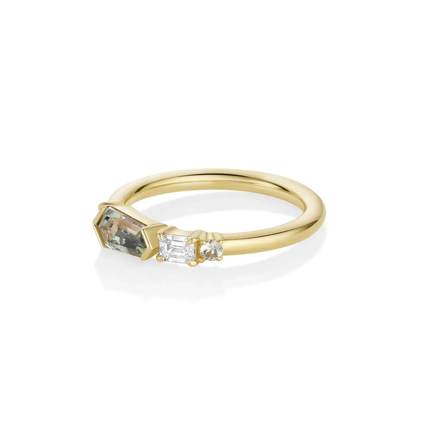 0.72ct Sapphire and Diamond Linear Band sold by Marrow Fine product image thumbnail 3