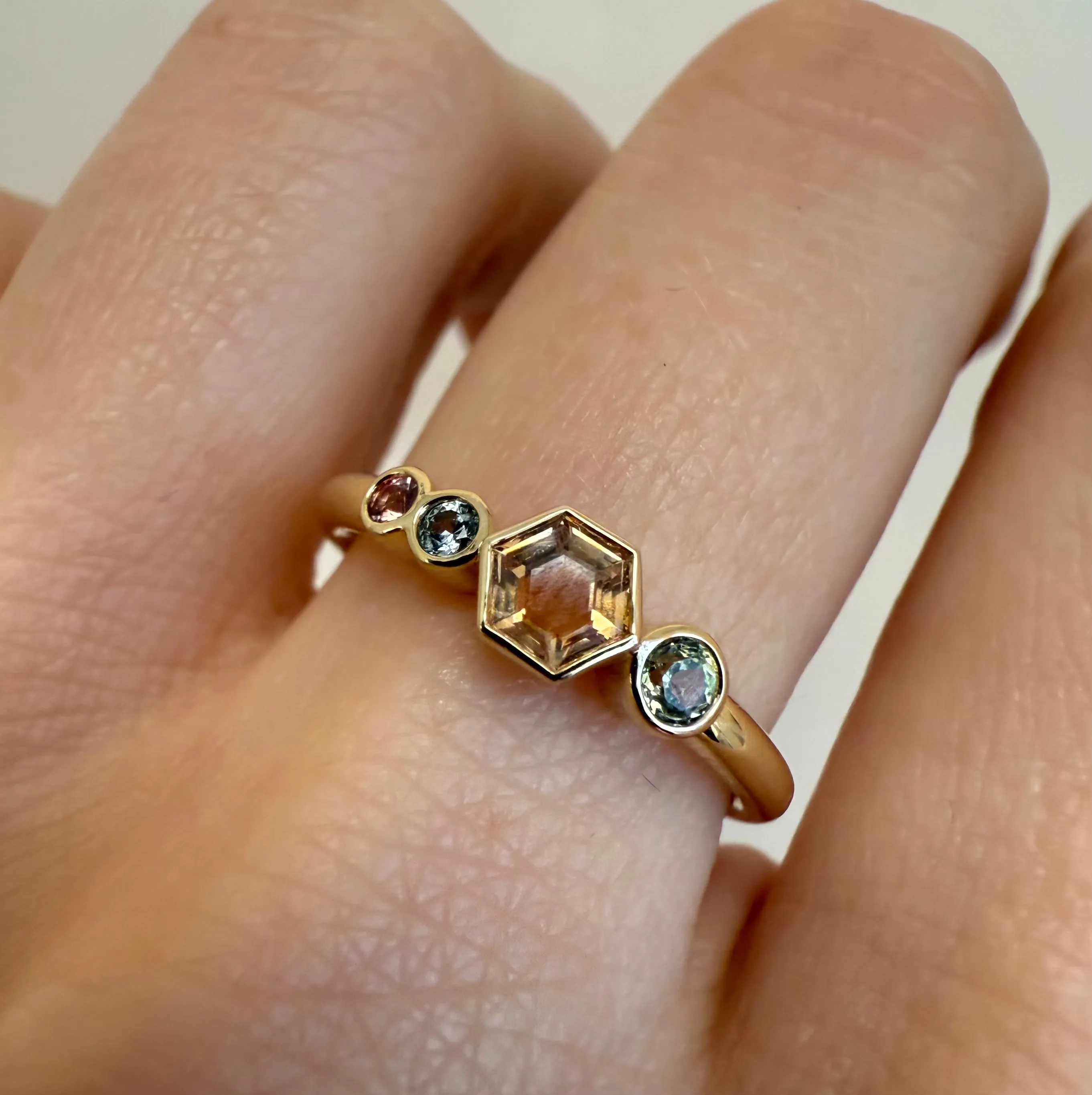 0.37ct Montana Sapphire Hexagon Linear Band sold by Marrow Fine product image thumbnail 4