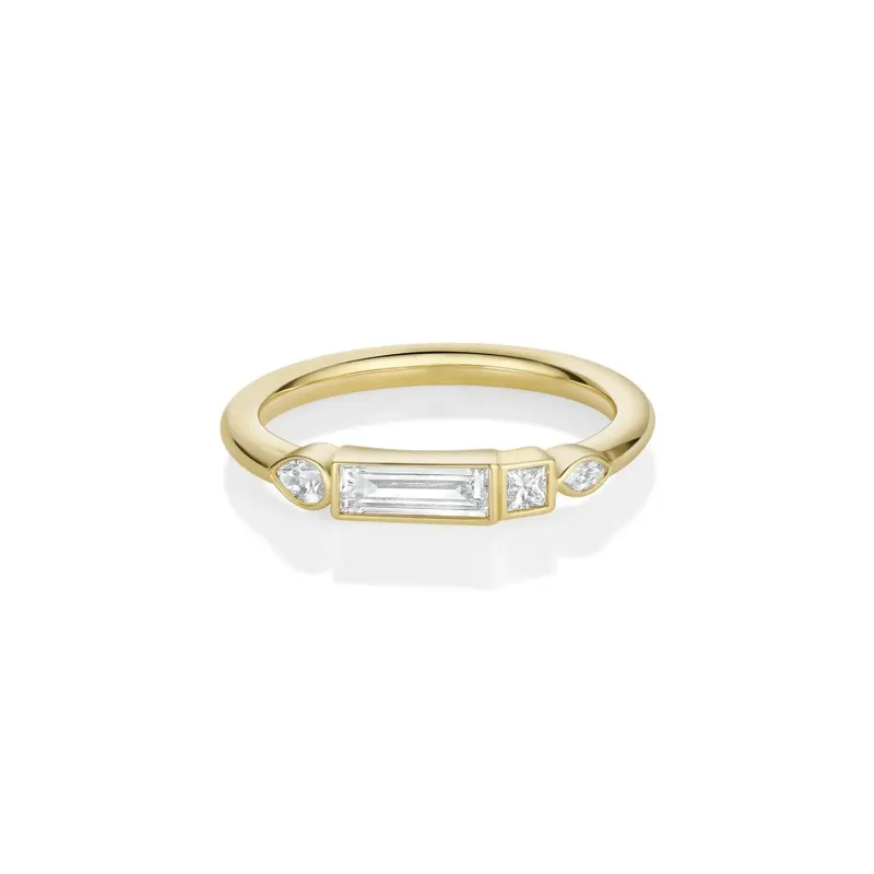 0.32ctw White Diamond 4 Shaped Linear Band sold by Marrow Fine