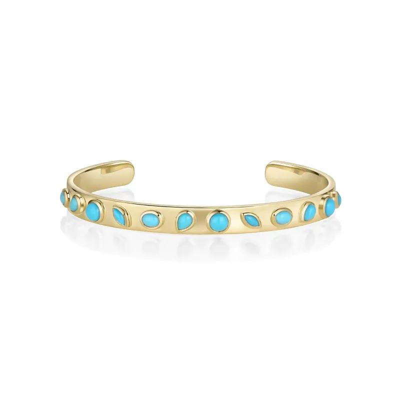 Mixed Shape Turquoise Cuff sold by Marrow Fine