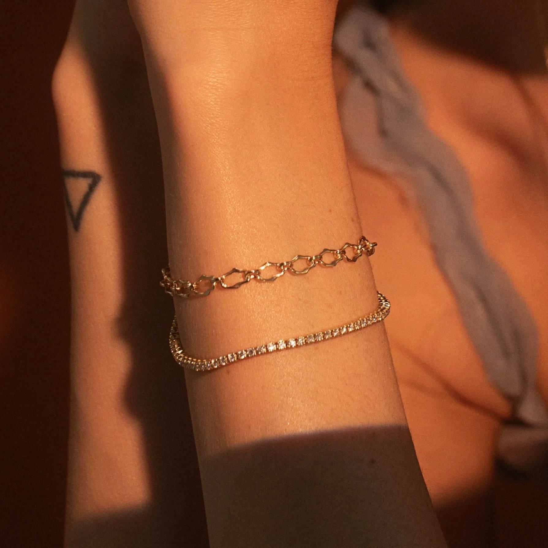 8mm Sculpted Link Gold Bracelet sold by Marrow Fine product image thumbnail 2