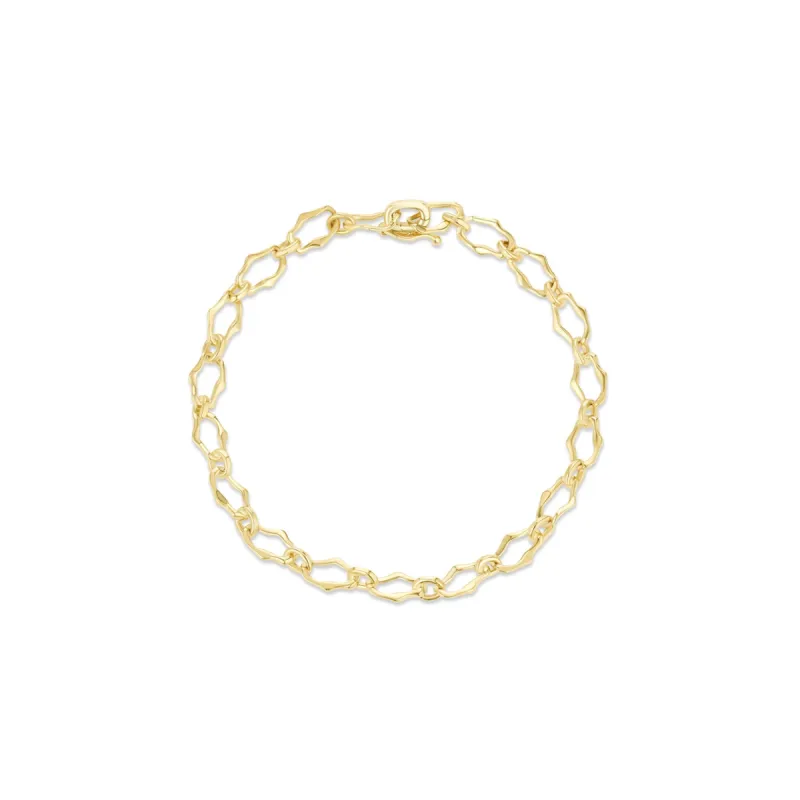 8mm Sculpted Link Gold Bracelet sold by Marrow Fine