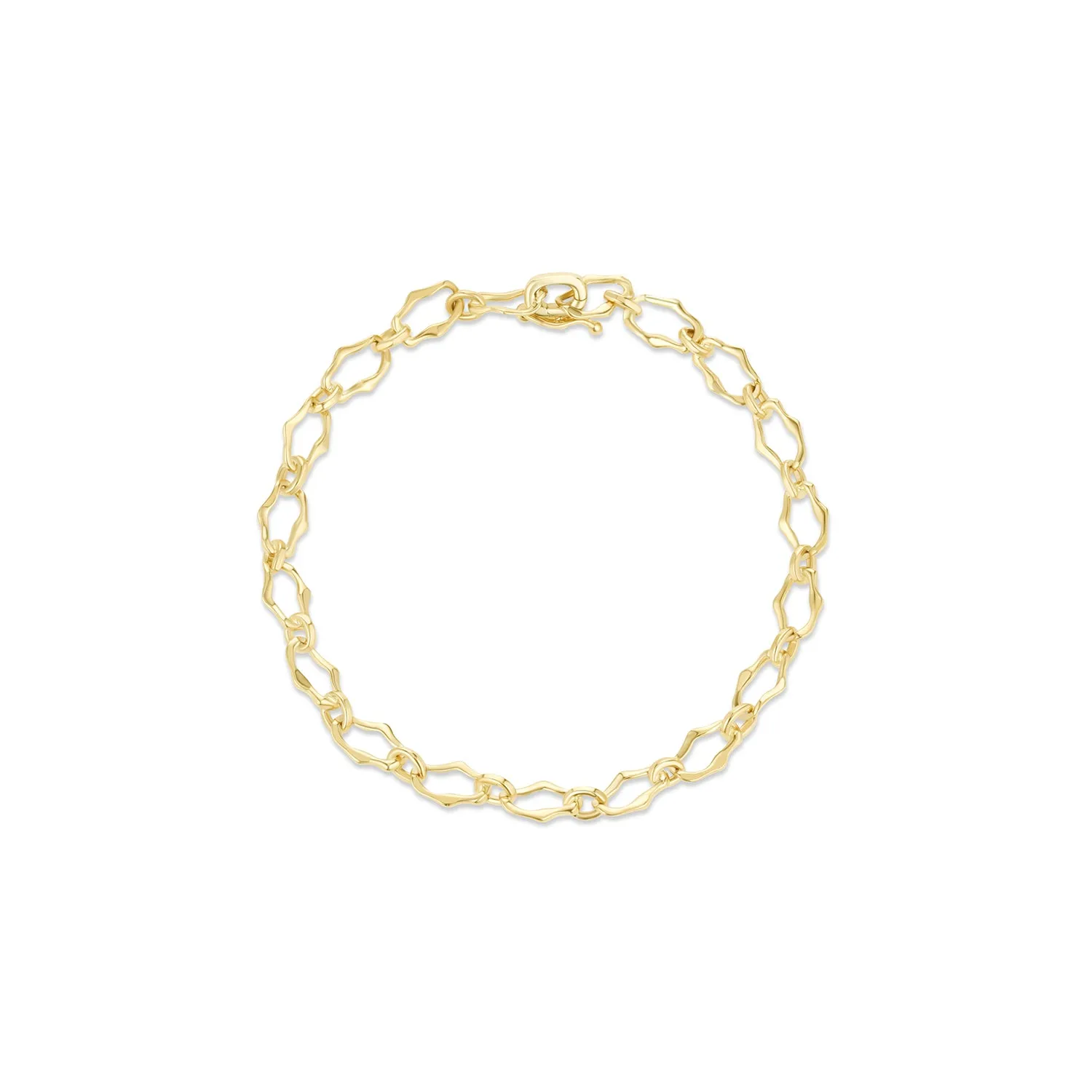 8mm Sculpted Link Gold Bracelet sold by Marrow Fine