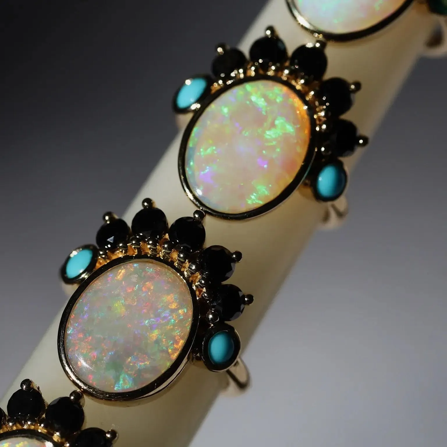 1.91ct Australian Opal and 0.20ctw Turquoise Mary Ring sold by Marrow Fine product image thumbnail 2