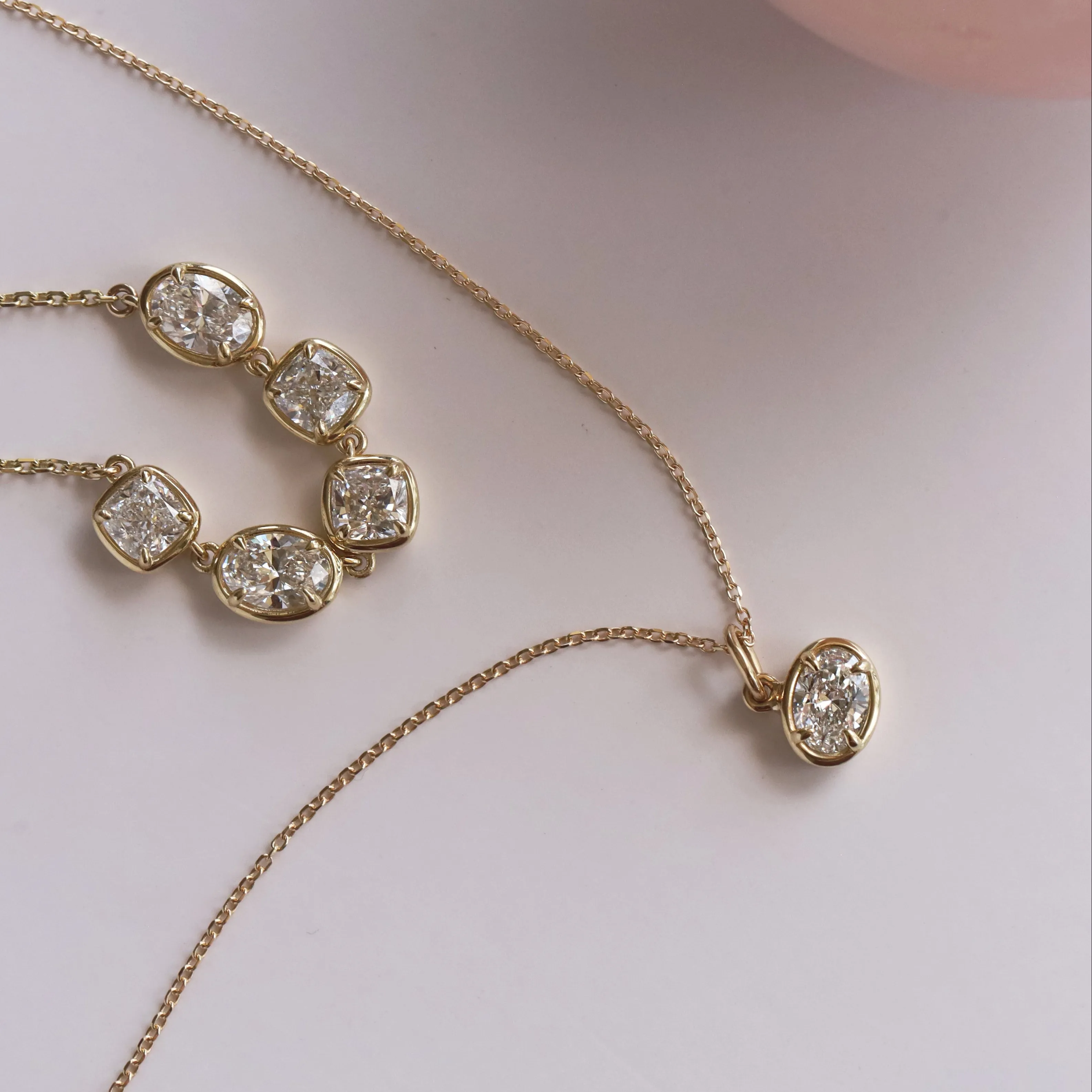 Lisse East-West Diamond Oval Charm sold by Marrow Fine product image thumbnail 3