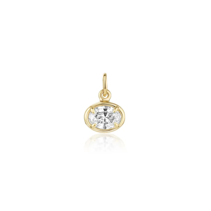 Lisse East-West Diamond Oval Charm made by Marrow Fine