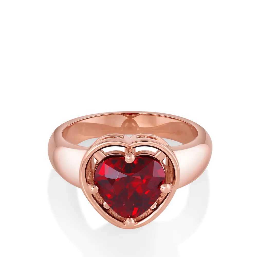 2.85ct Garnet Heart Georgia Ring sold by Marrow Fine
