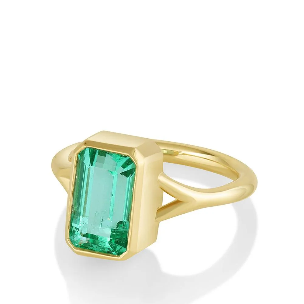 2.67ct Emerald Bezel Ring sold by Marrow Fine product image thumbnail 2