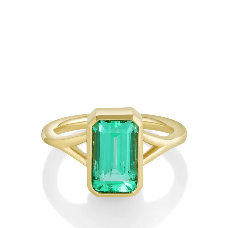 2.67ct Emerald Bezel Ring sold by Marrow Fine