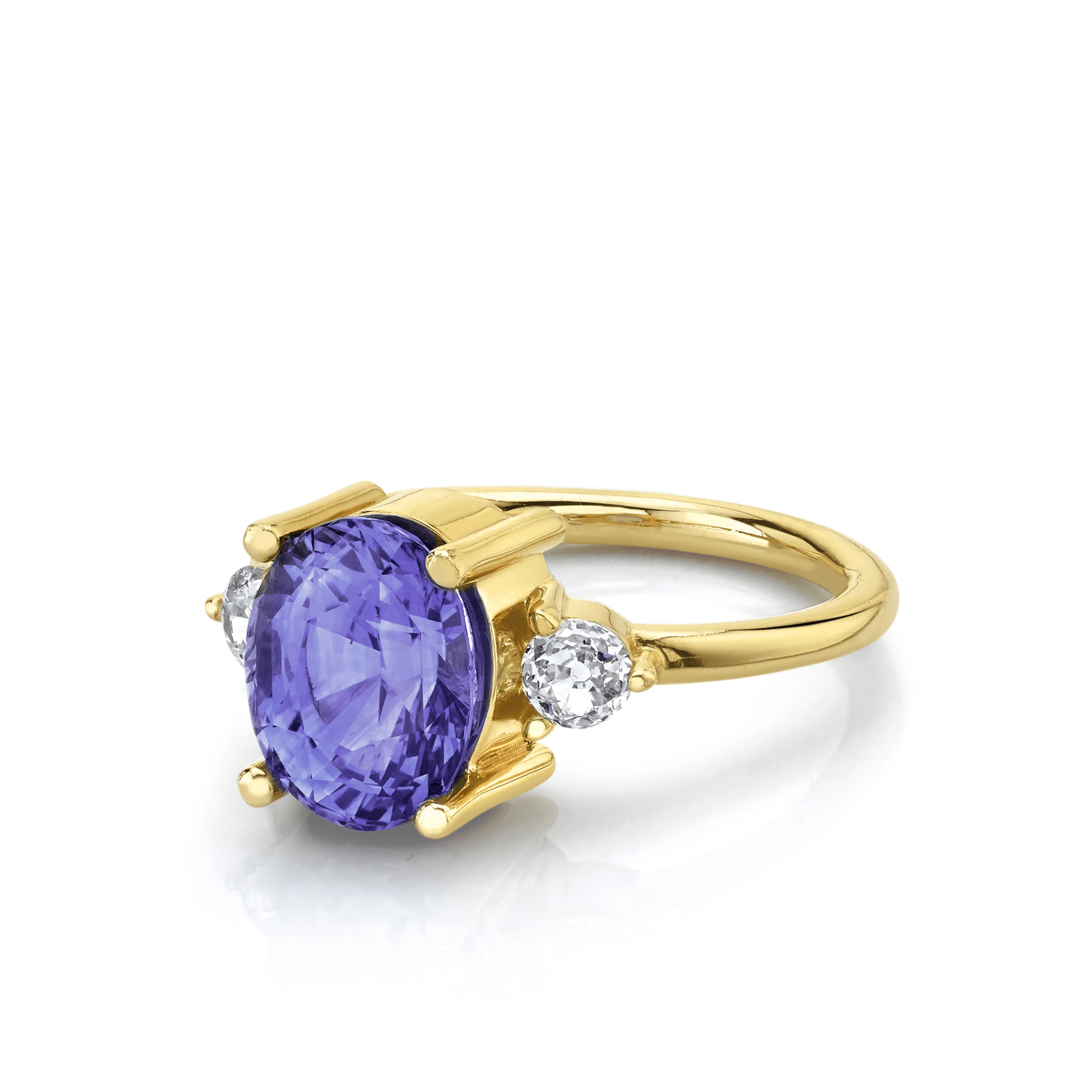 3.68ct Purple Sapphire Three-Stone Ring sold by Marrow Fine product image thumbnail 2