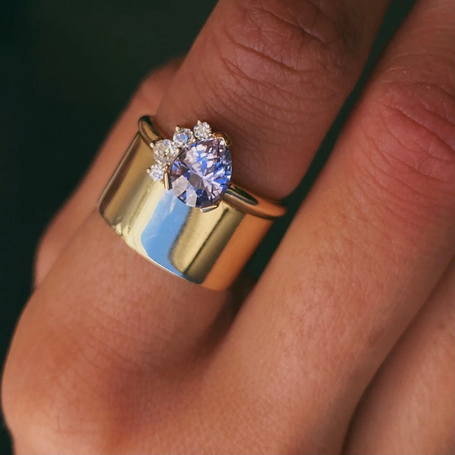 Lilac Sapphire Spray Ring sold by Marrow Fine product image thumbnail 3
