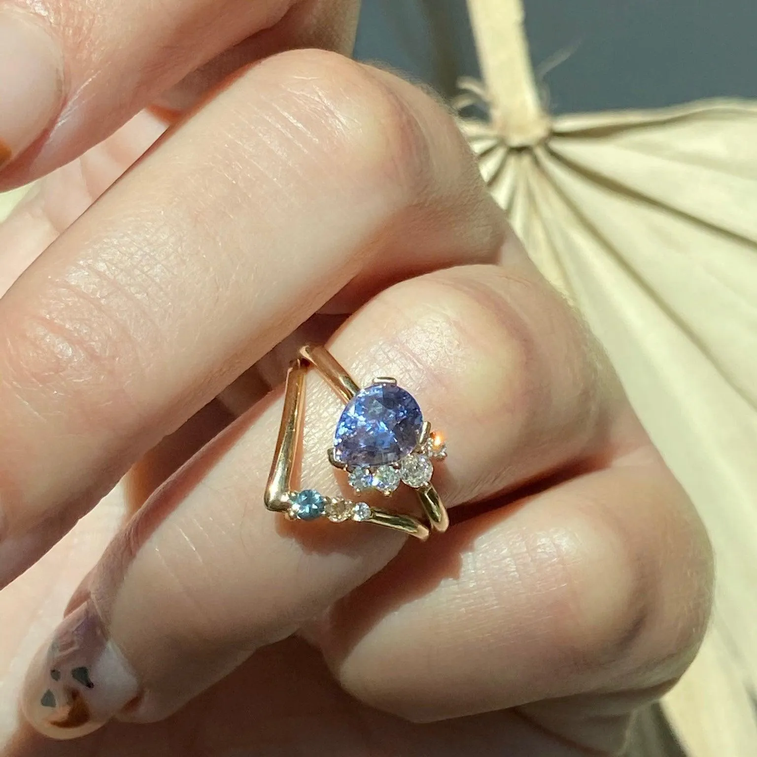 Lilac Sapphire Spray Ring sold by Marrow Fine product image thumbnail 4