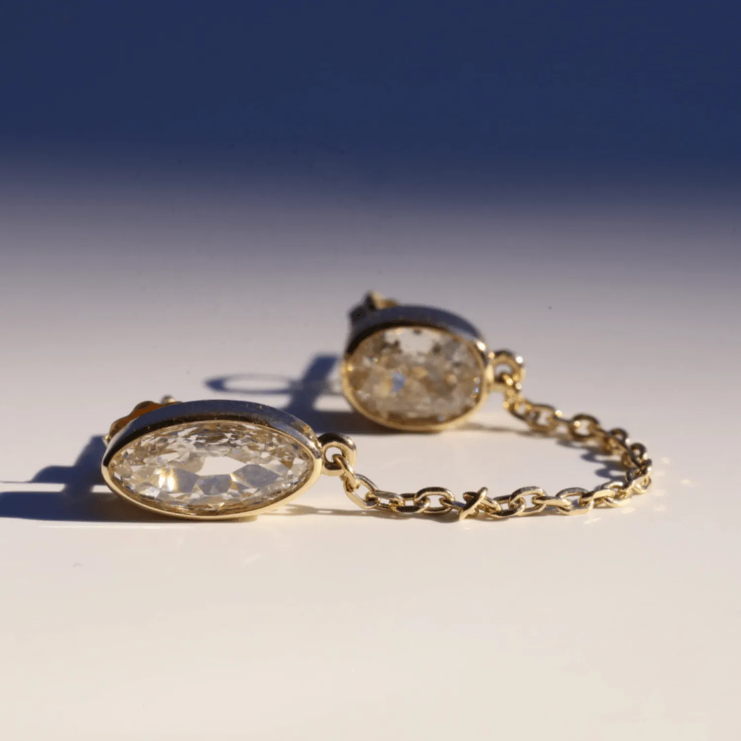 Diamond Duo Chain Earrings sold by Marrow Fine product image thumbnail 2
