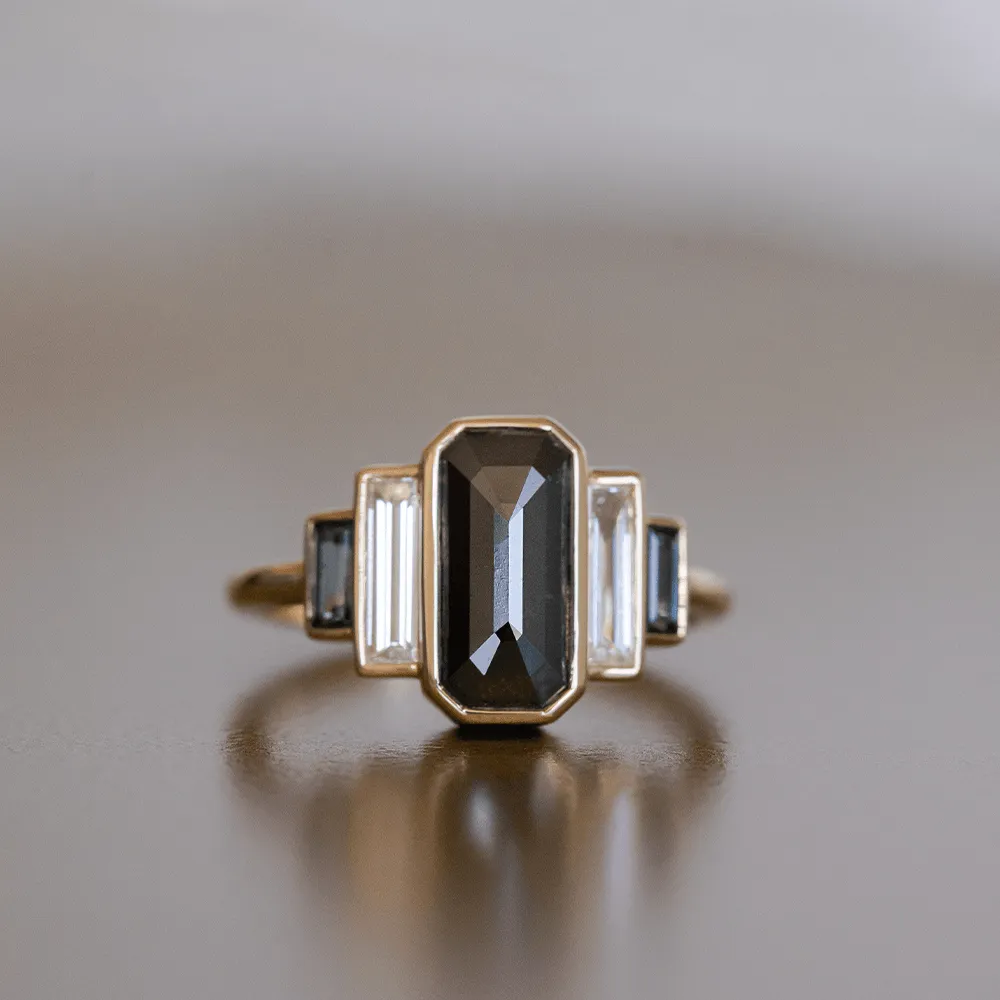 1.57ct Black Diamond & Baguette Ring sold by Marrow Fine product image thumbnail 2