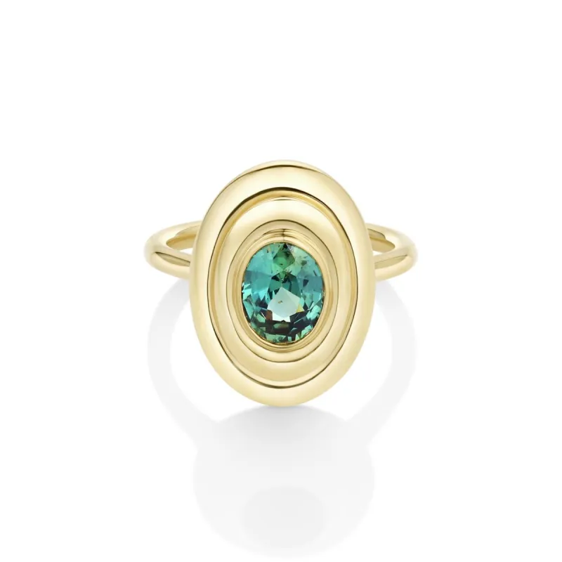 1.60ct Green Sapphire In-Orbit Ring sold by Marrow Fine