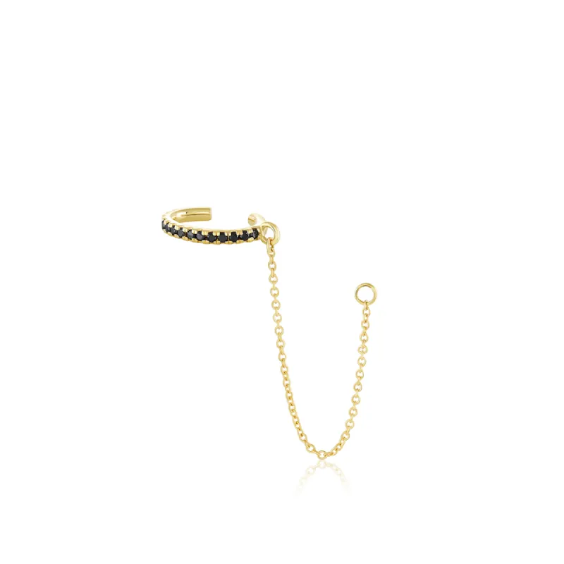 Black Diamond Pavé Ear Cuff & Chain sold by Marrow Fine