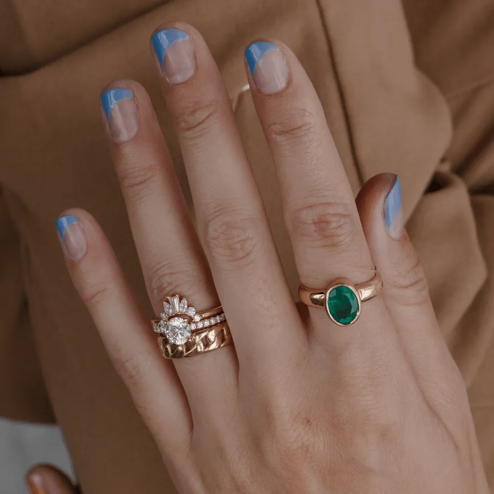 2.58ct Emerald Oval Bezel Ring sold by Marrow Fine product image thumbnail 5