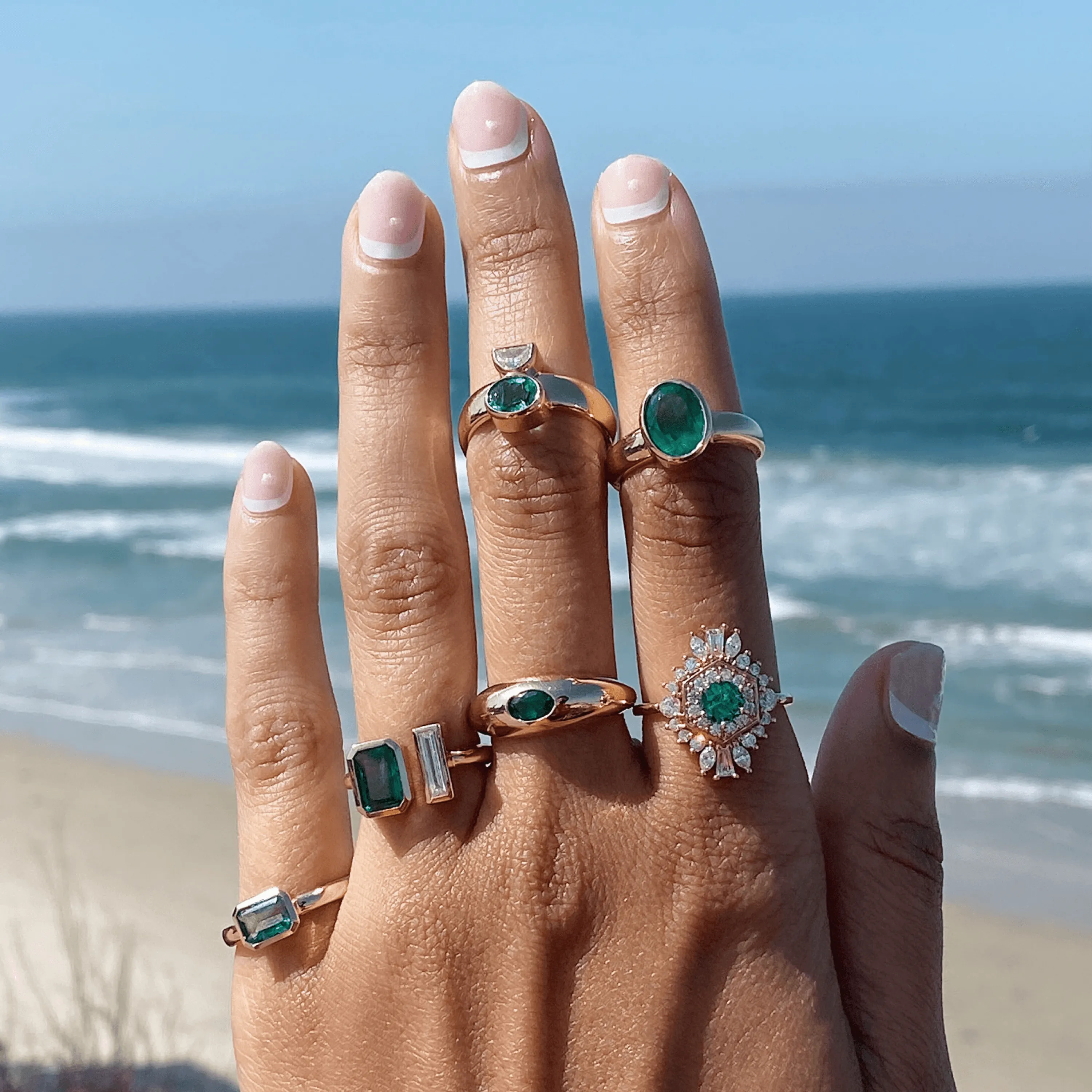 2.58ct Emerald Oval Bezel Ring sold by Marrow Fine product image thumbnail 4