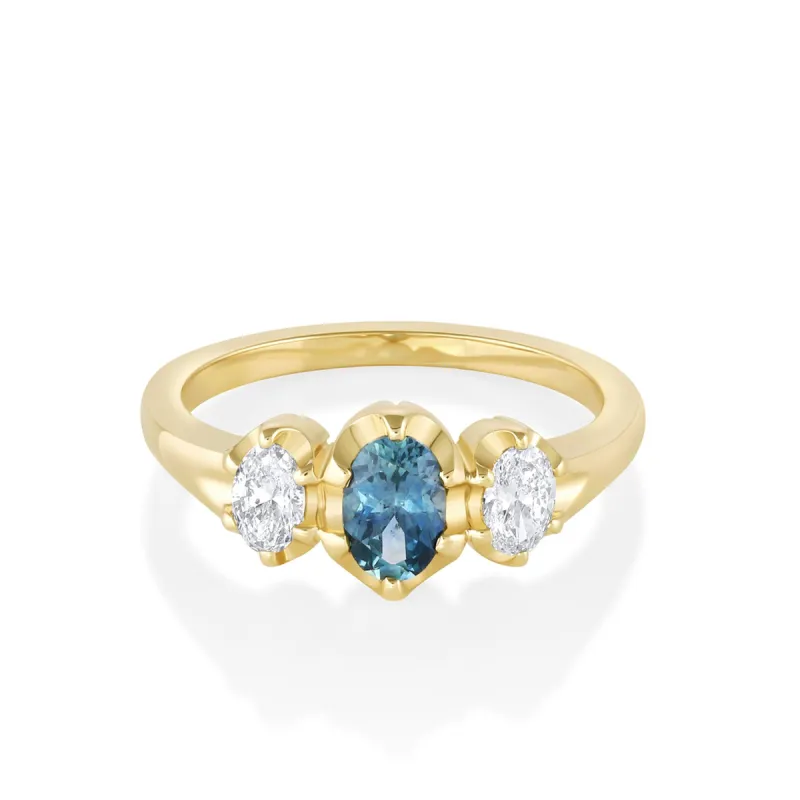 The Simone Sapphire Oval Engagement Ring sold by Marrow Fine