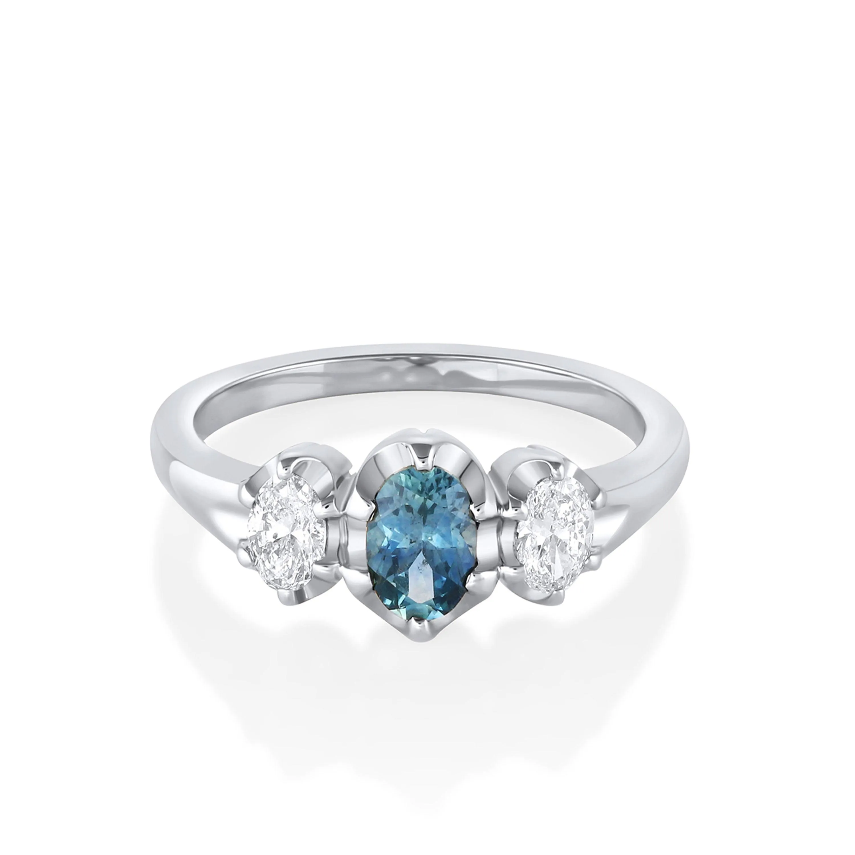 The Simone Sapphire Oval Engagement Ring sold by Marrow Fine product image thumbnail 3