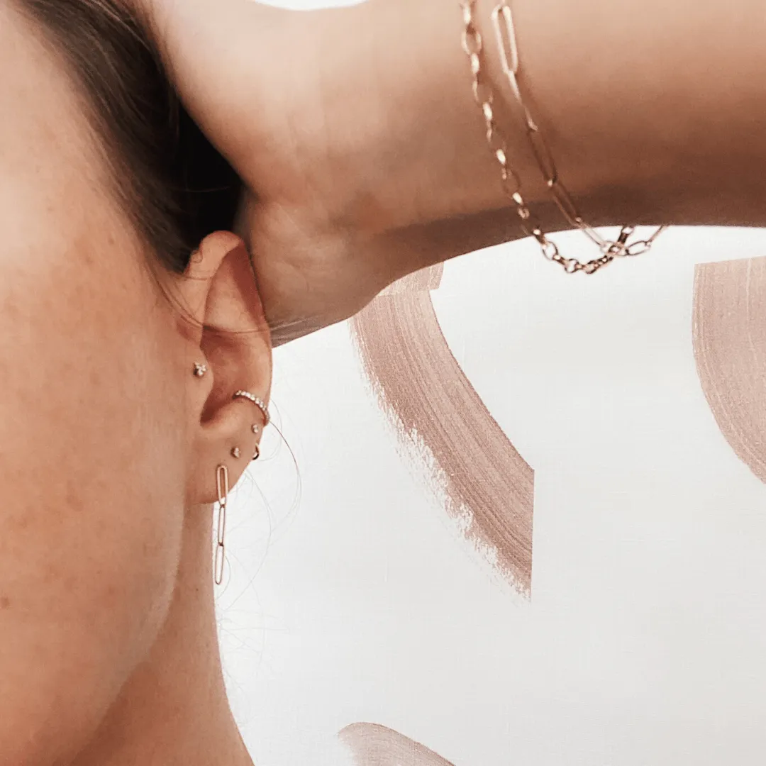 Weightless Paperclip Chain Earrings sold by Marrow Fine product image thumbnail 2