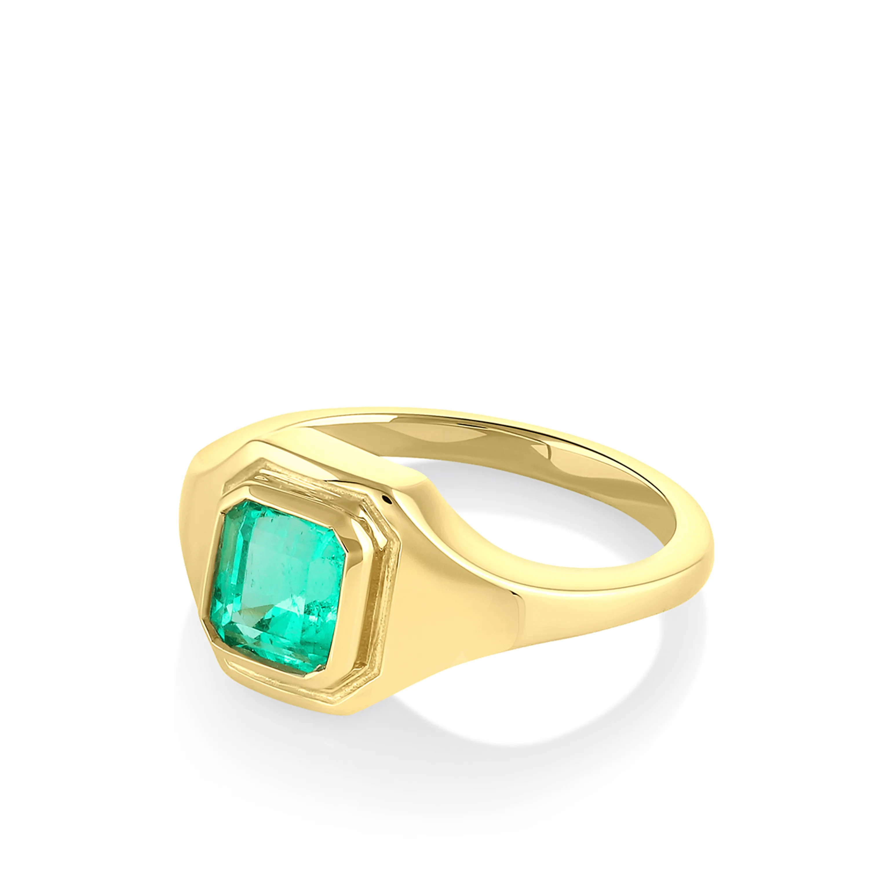 1.16ct Emerald Signet Boyfriend Ring sold by Marrow Fine product image thumbnail 2
