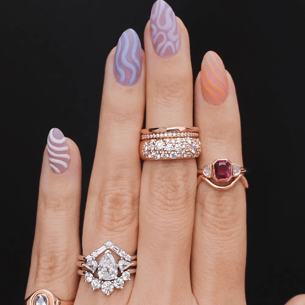 1.00ct White Diamond Pear & Kite Engagement Ring sold by Marrow Fine product image thumbnail 4