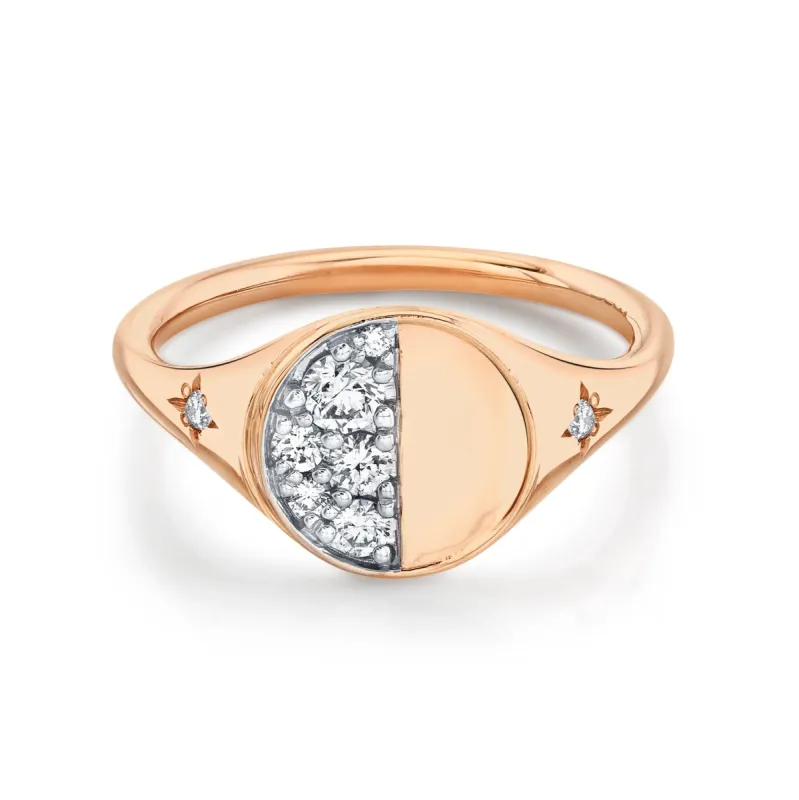 Quarter Moon Signet Ring sold by Marrow Fine