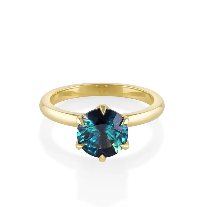 2.75ct Teal Sapphire Camille Engagement Ring sold by Marrow Fine