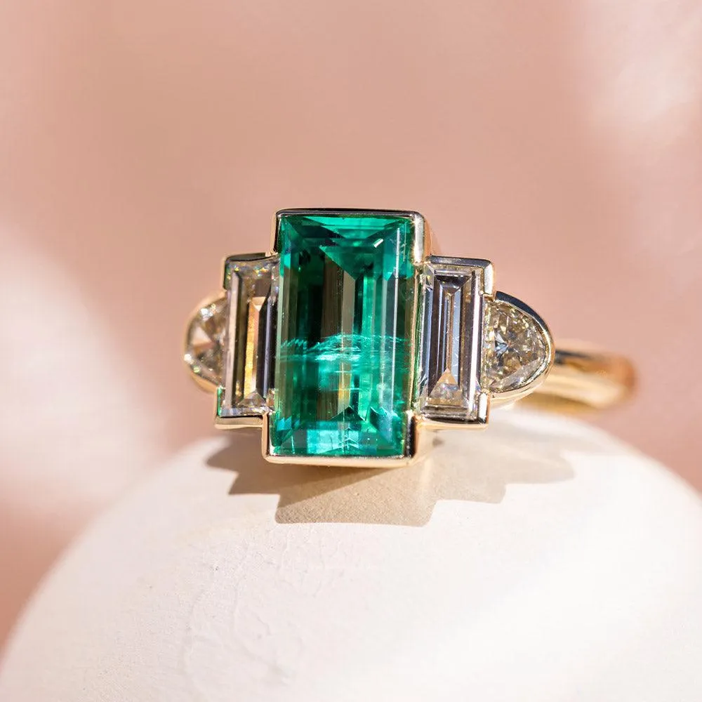 2.59ct Emerald Art Deco Engagement Ring sold by Marrow Fine product image thumbnail 3