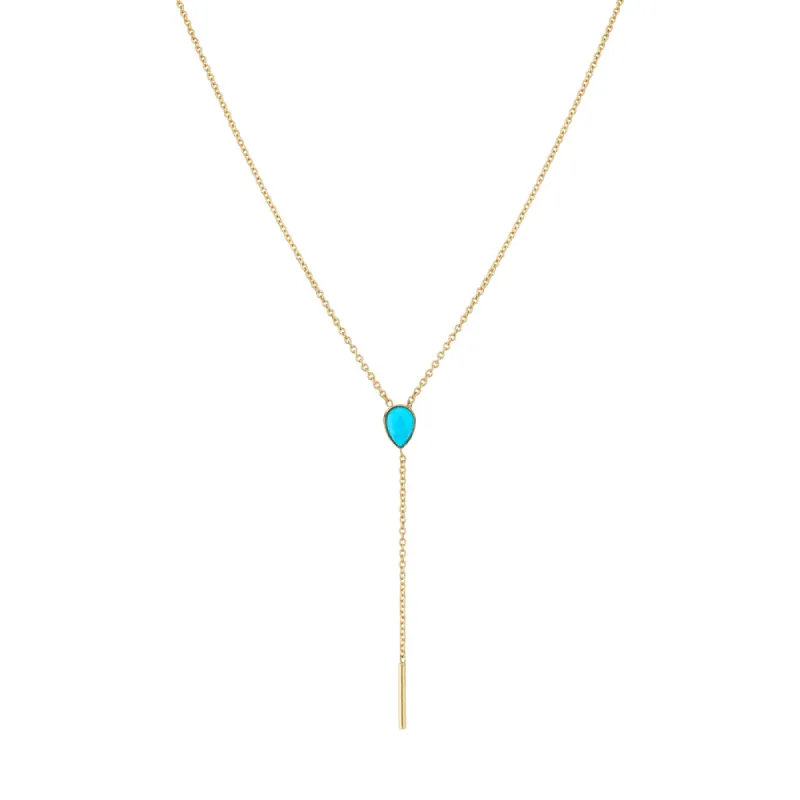 Turquoise Stillwater Lariat sold by Marrow Fine