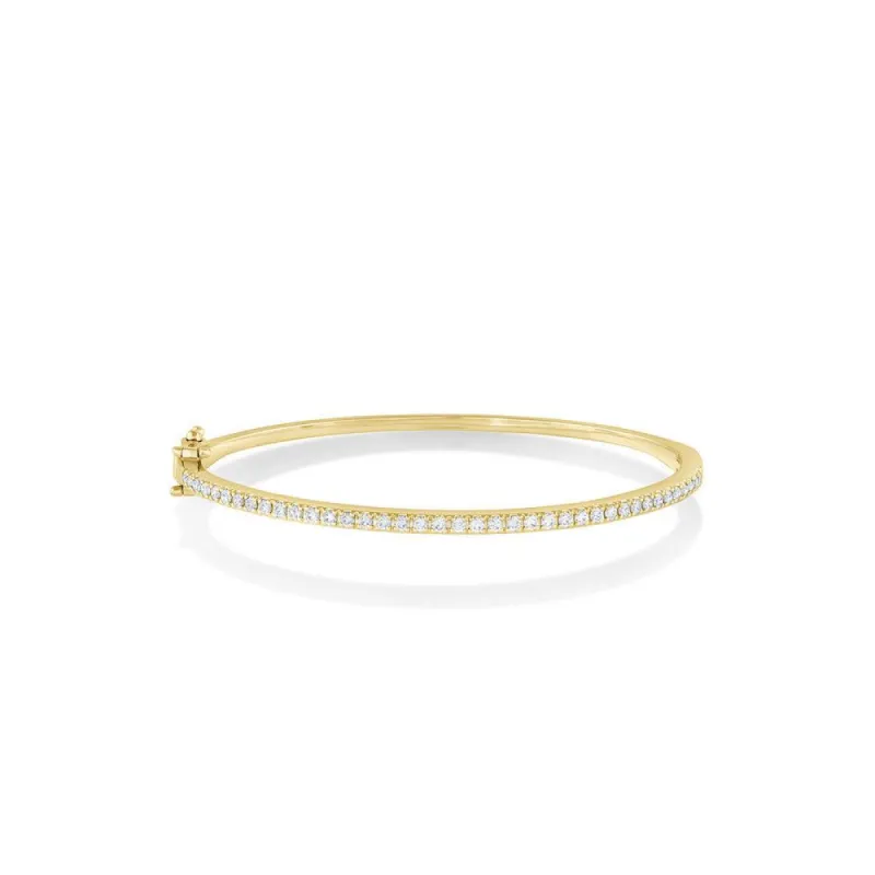 White Diamond Round Bangle made by Marrow Fine