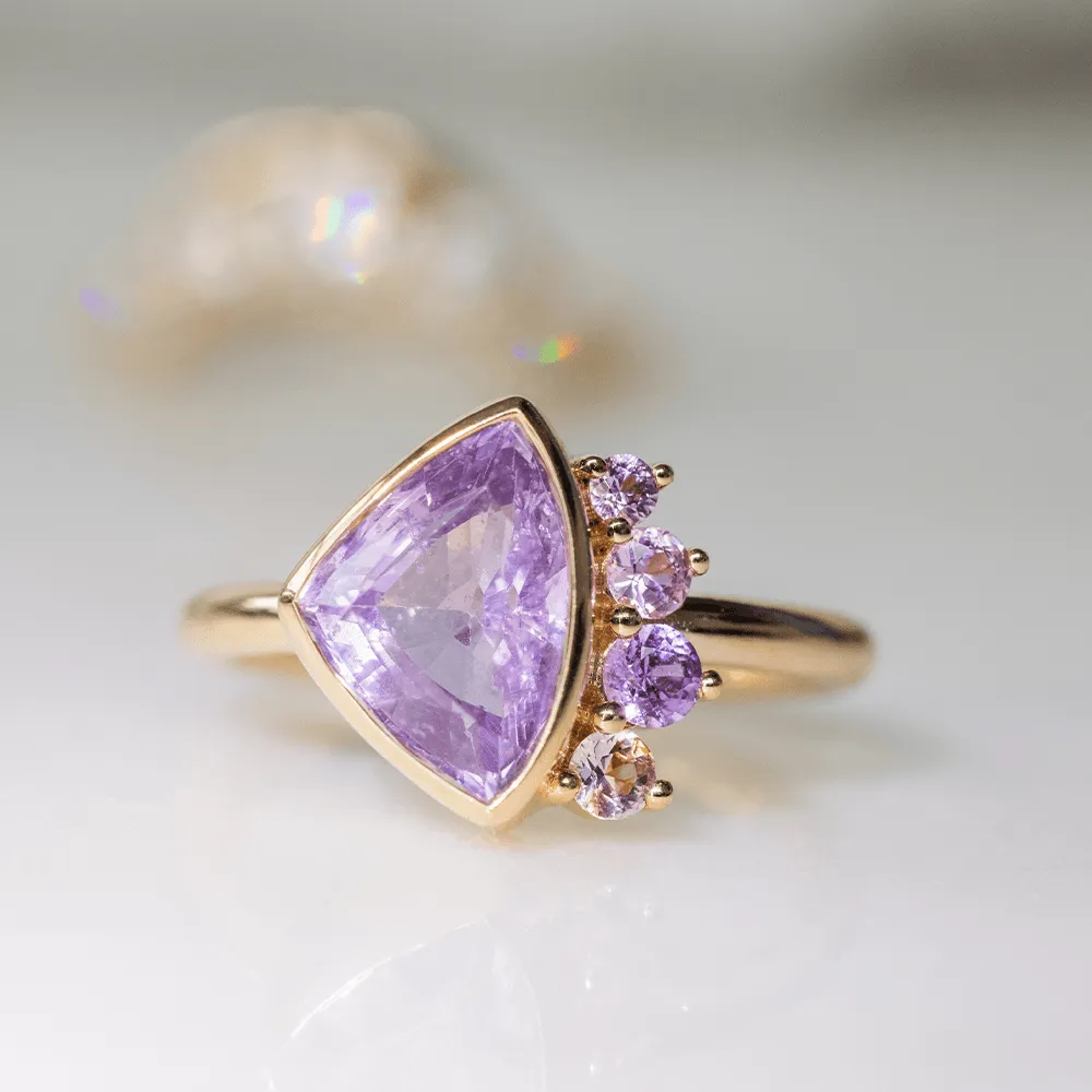 Lavender Spinel Trillion Spray Ring sold by Marrow Fine product image thumbnail 3