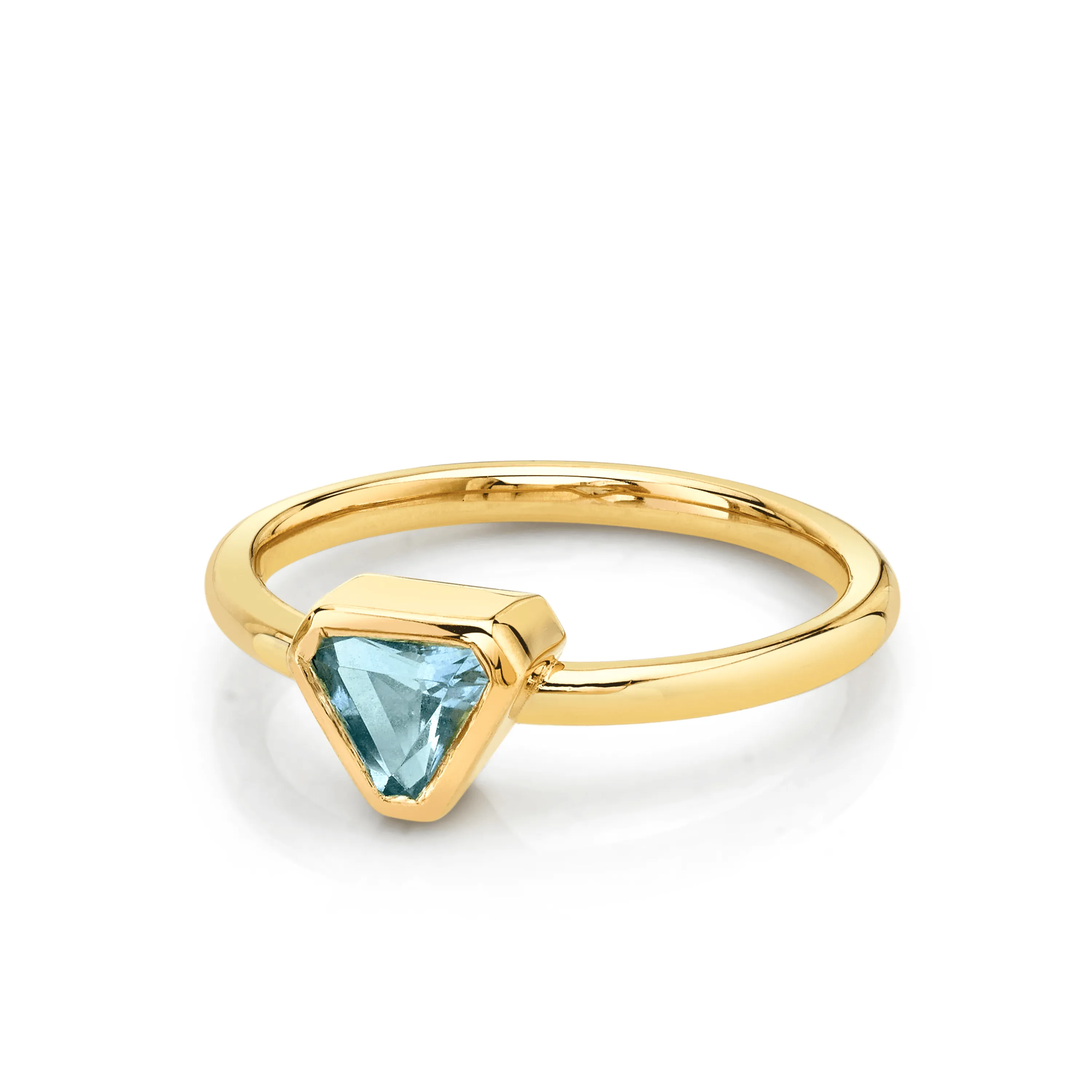 Aquamarine Bezel Trillion Ring sold by Marrow Fine product image thumbnail 4