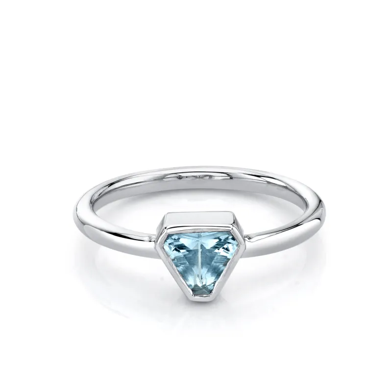 Aquamarine Bezel Trillion Ring sold by Marrow Fine
