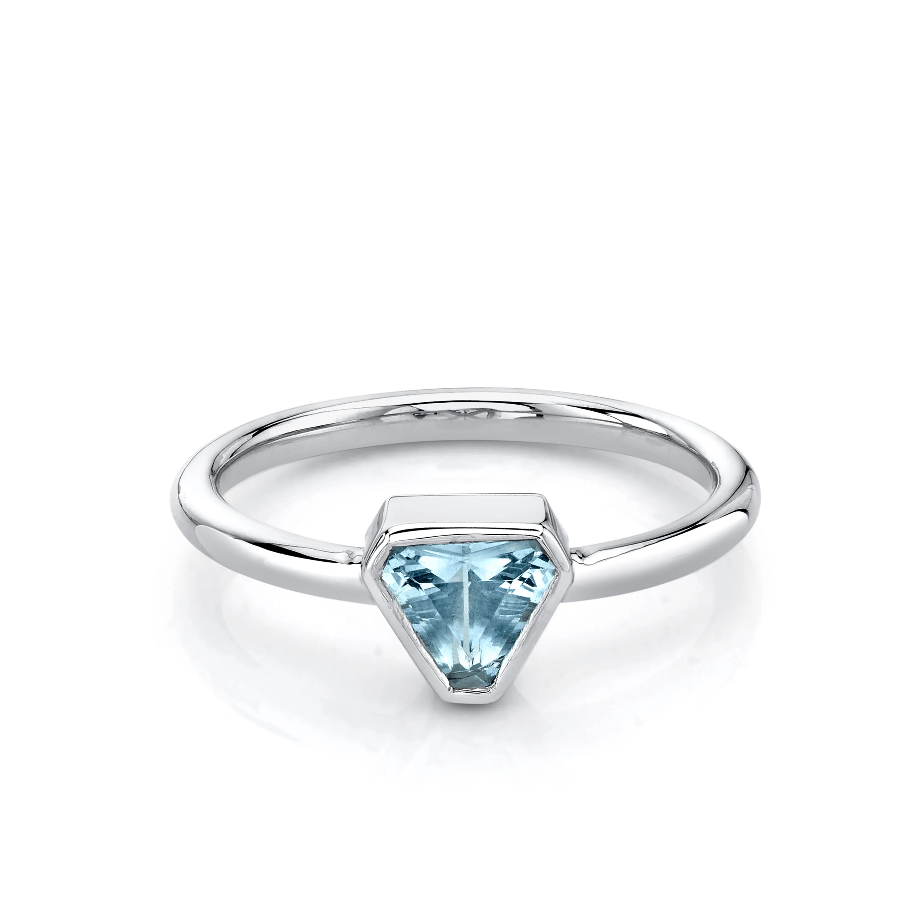 Aquamarine Bezel Trillion Ring sold by Marrow Fine