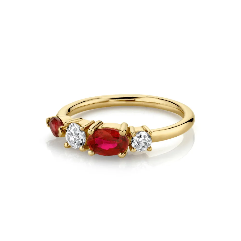 Rubies & White Diamond Cluster Ring sold by Marrow Fine product image thumbnail 2