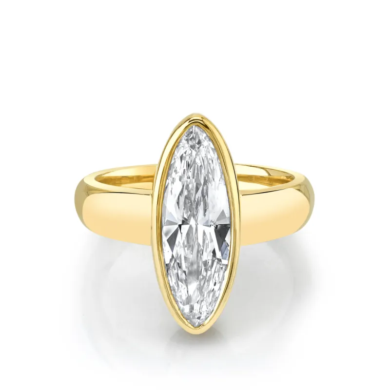 2.01ct Moval Bezel Engagement Ring sold by Marrow Fine