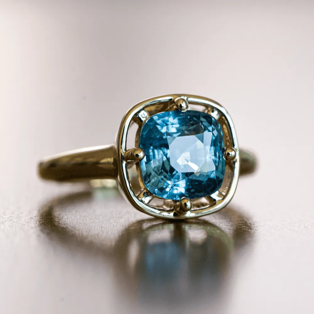 3.07ct Teal Sapphire Georgia Solitaire sold by Marrow Fine product image thumbnail 2
