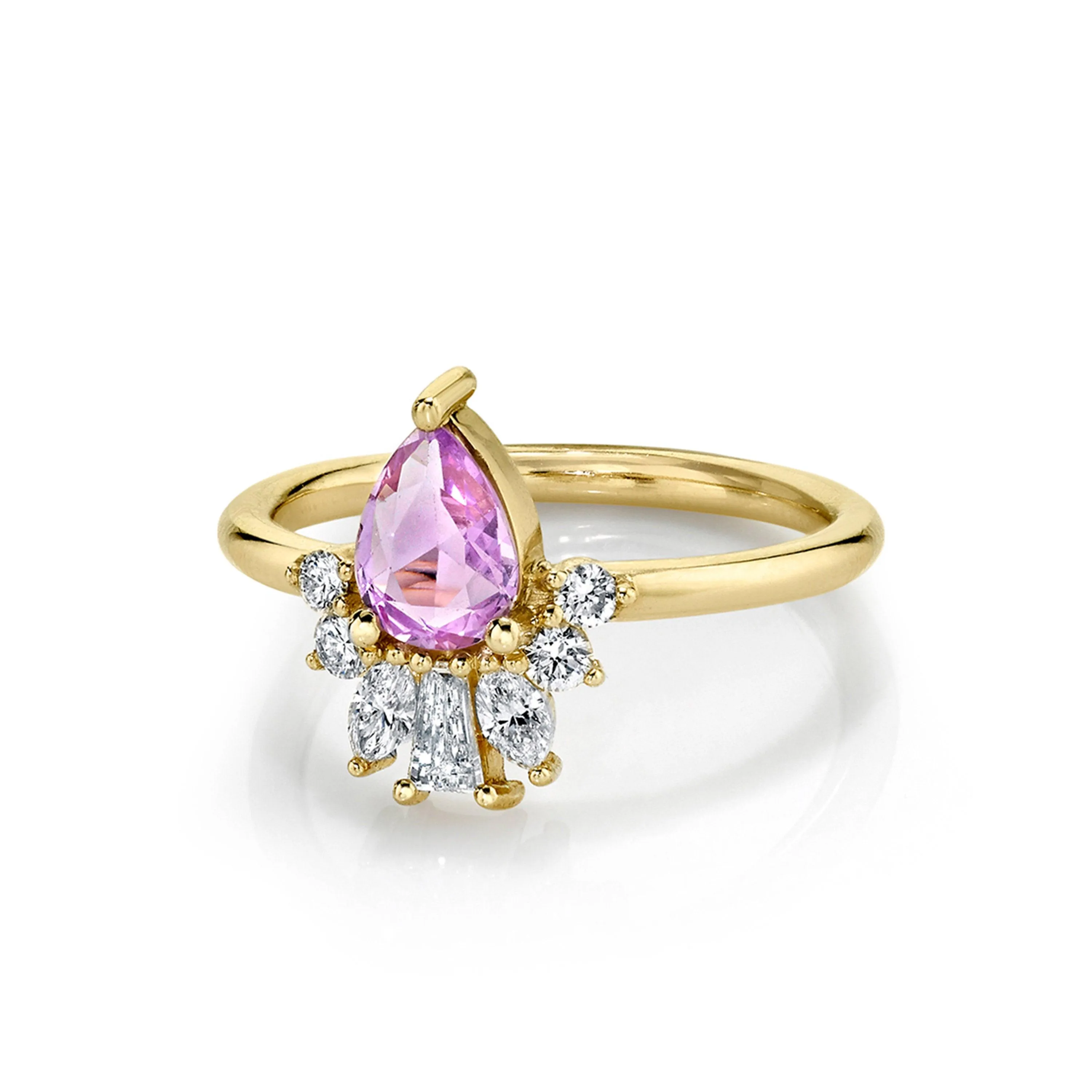 Lilac Pink Sapphire Pear Engagement Ring sold by Marrow Fine product image thumbnail 2