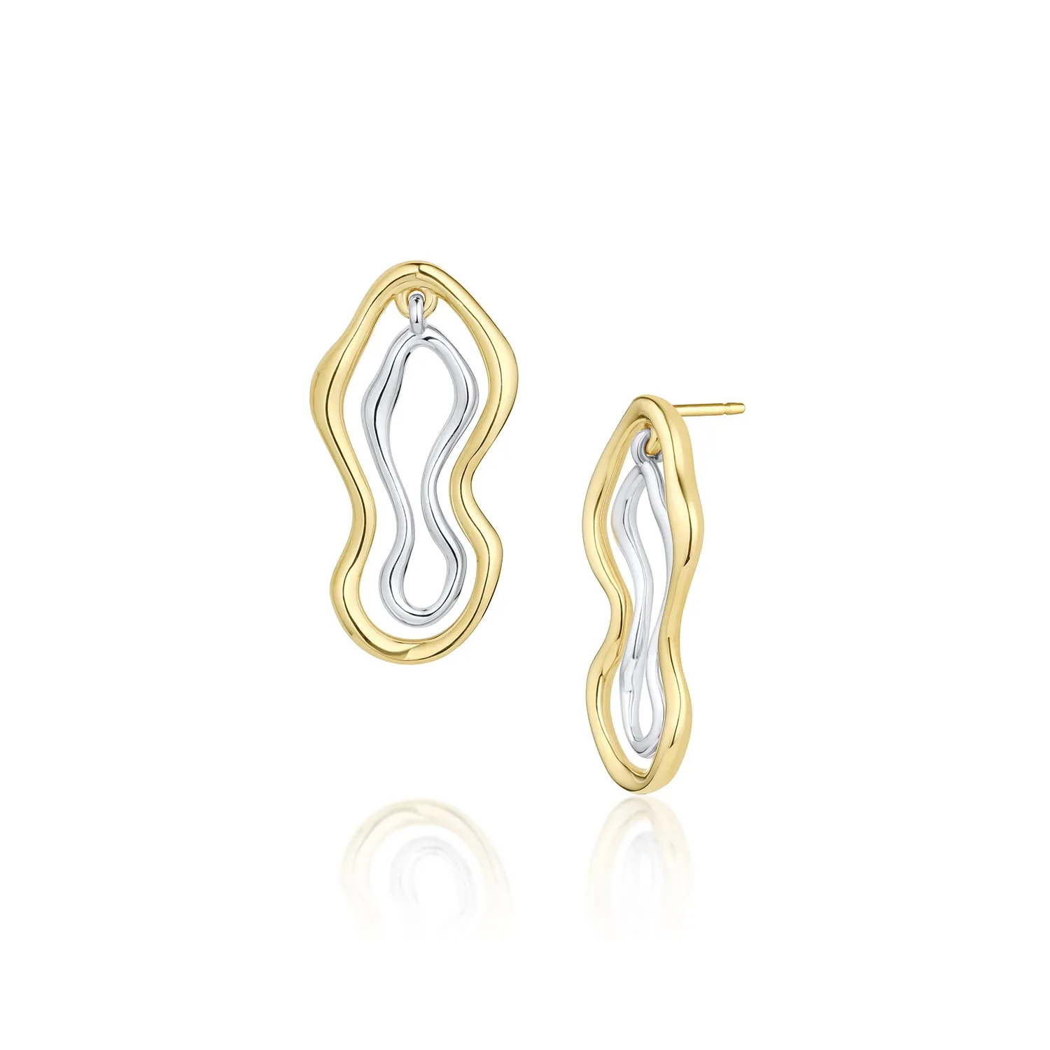 Two Tone Sculptural Freeform Earrings sold by Marrow Fine