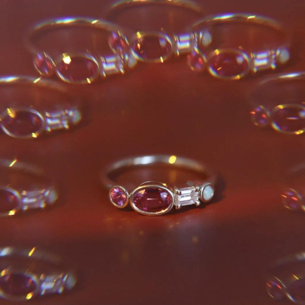 0.64ct Spinel and Ruby Linear Band sold by Marrow Fine product image thumbnail 3