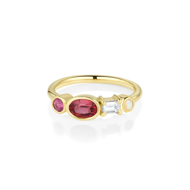 0.64ct Spinel and Ruby Linear Band sold by Marrow Fine