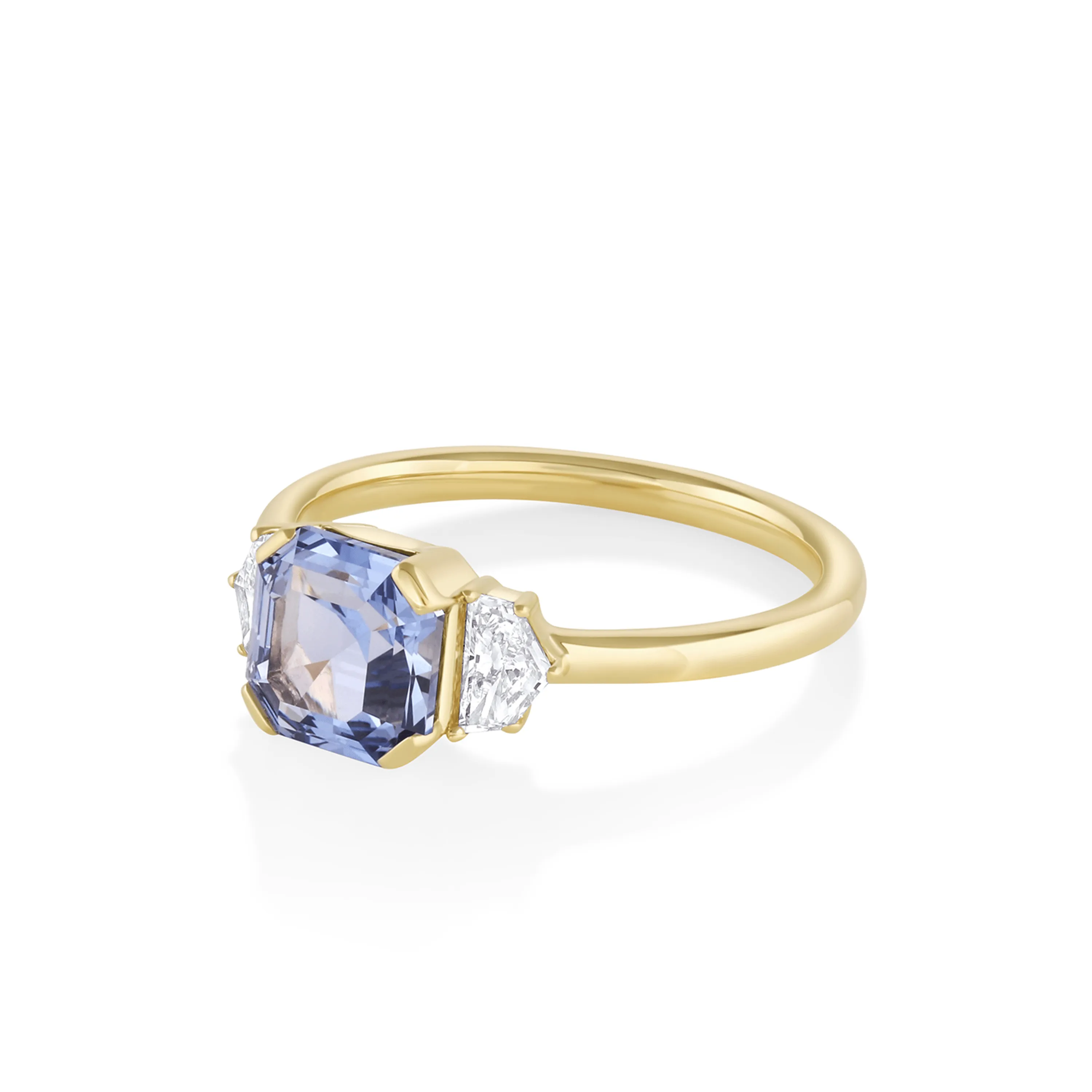 1.86ct Periwinkle Sapphire & Cadillac Diamond Engagement Ring sold by Marrow Fine product image thumbnail 2
