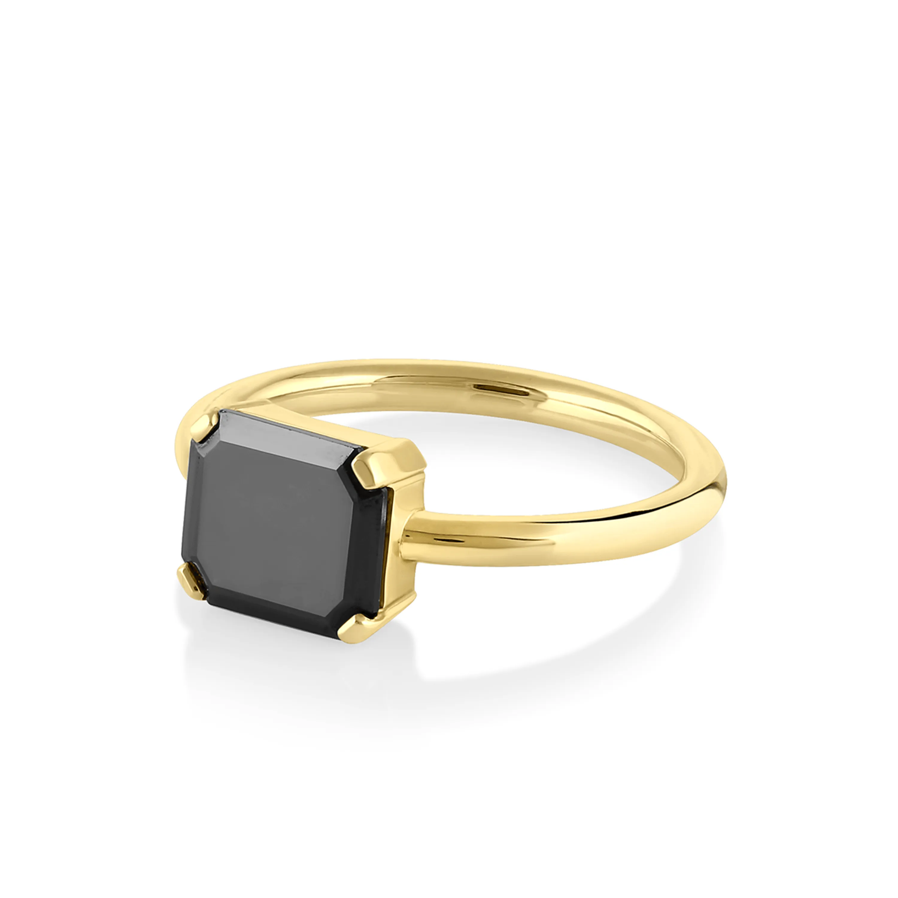 Black Diamond Emerald Cut Ring sold by Marrow Fine product image thumbnail 2