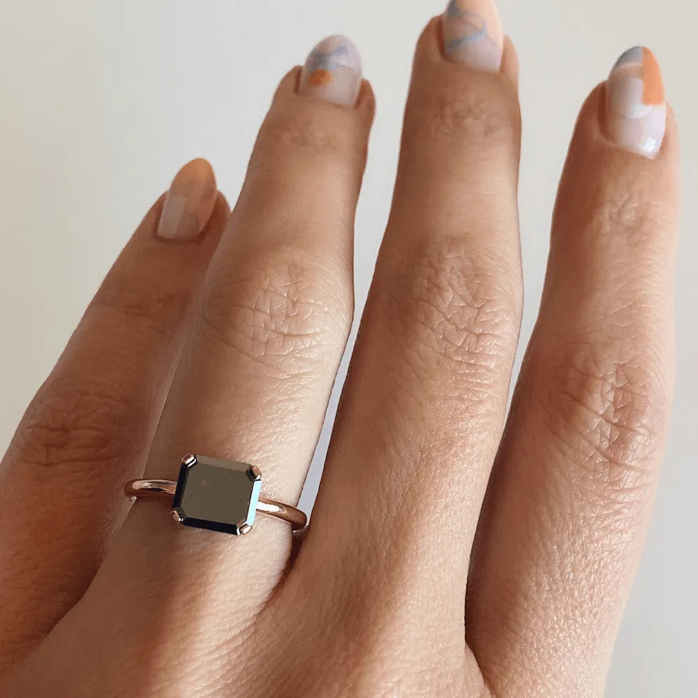 Black Diamond Emerald Cut Ring sold by Marrow Fine product image thumbnail 3