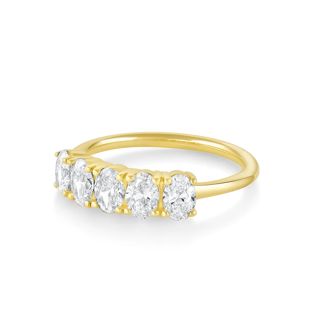 White Diamond Olivia Oval Stacking Band sold by Marrow Fine product image thumbnail 3