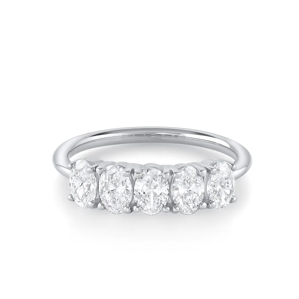 White Diamond Olivia Oval Stacking Band sold by Marrow Fine product image thumbnail 4